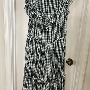 Navy and White Gingham Dress